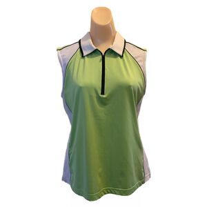 Astra Classic Womens Sleeveless Golf Top Size Large Quarter Zip Comfort Stretch